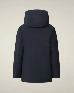 Parka Save the duck blu notte modello Albi con cappuccio e interno imbottito