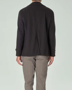 Peacoat Paul Baker nero in panno diagonale