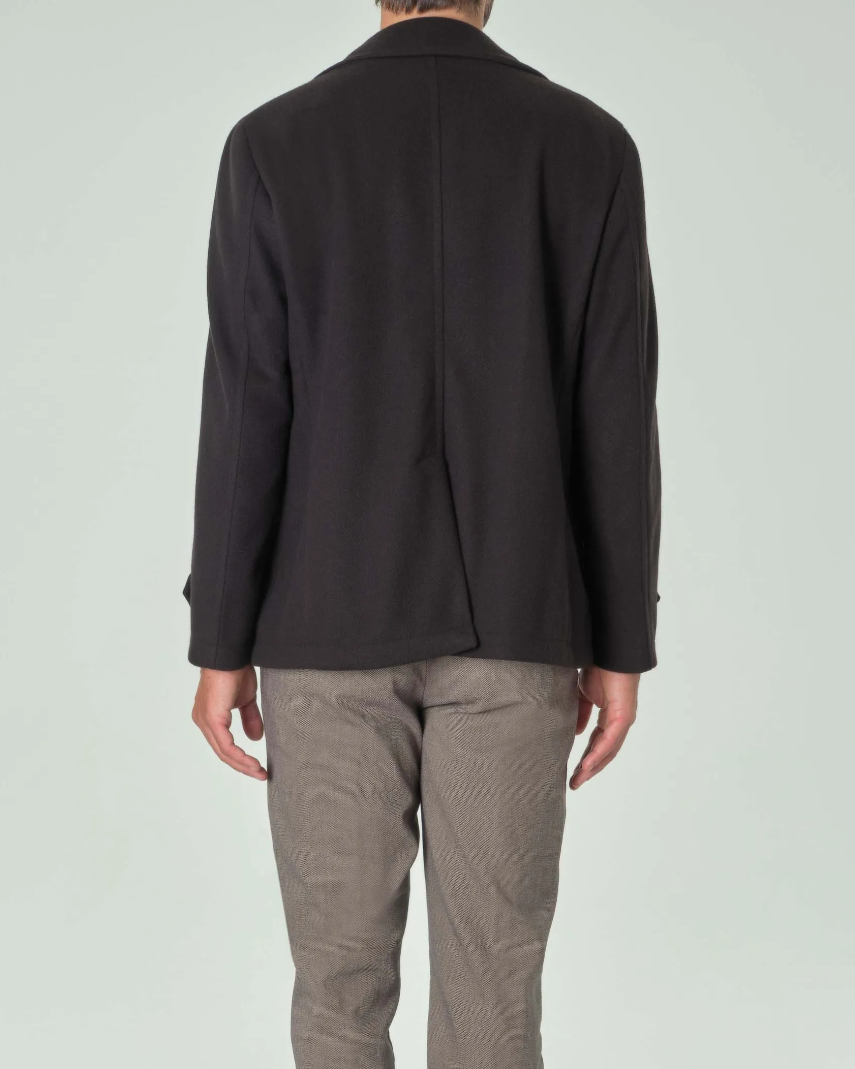 Peacoat Paul Baker nero in panno diagonale