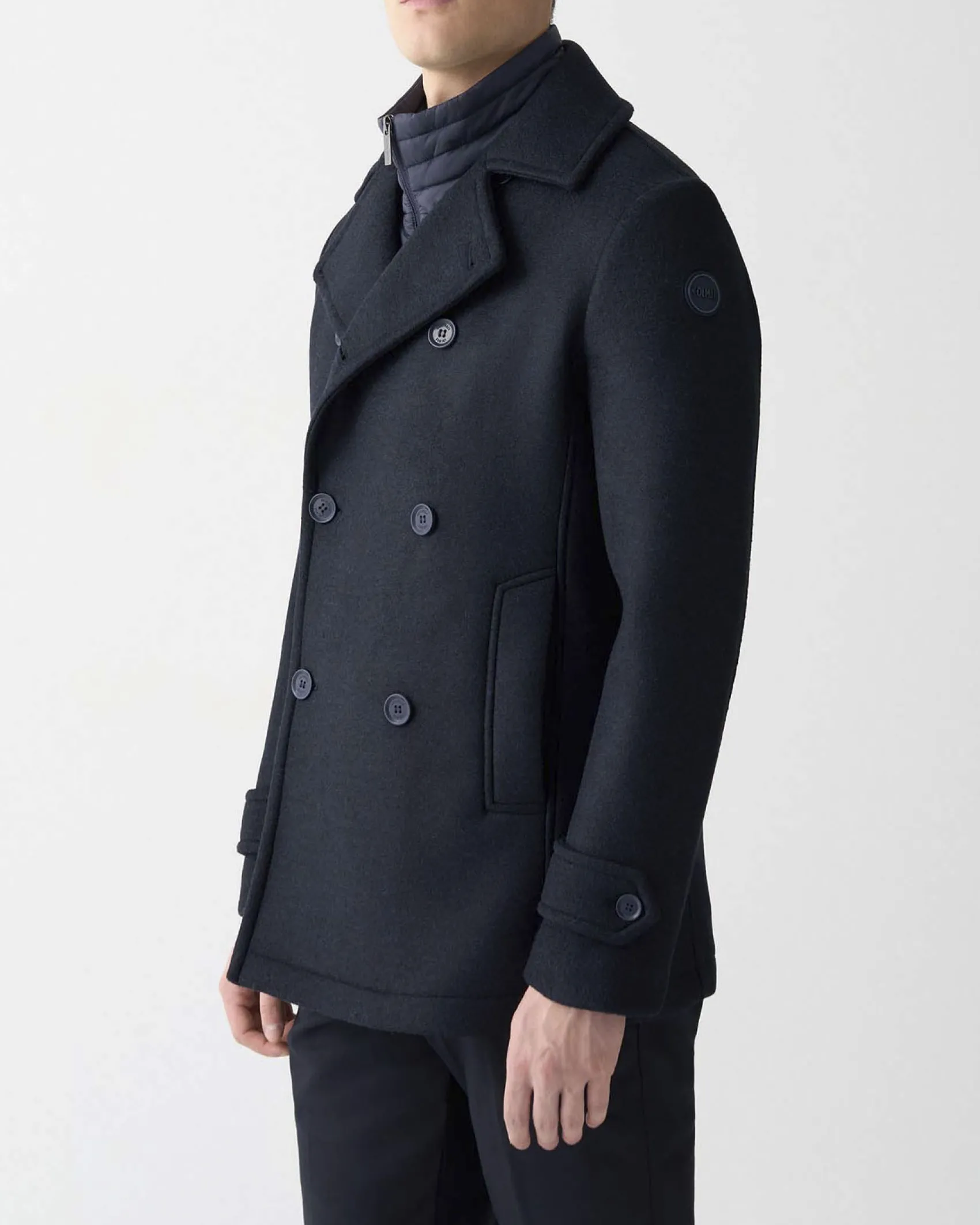 Peacot Colmar Originals blu doppiopetto in misto lana stretch