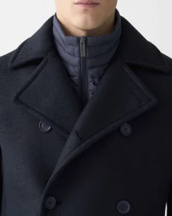 Peacot Colmar Originals blu doppiopetto in misto lana stretch
