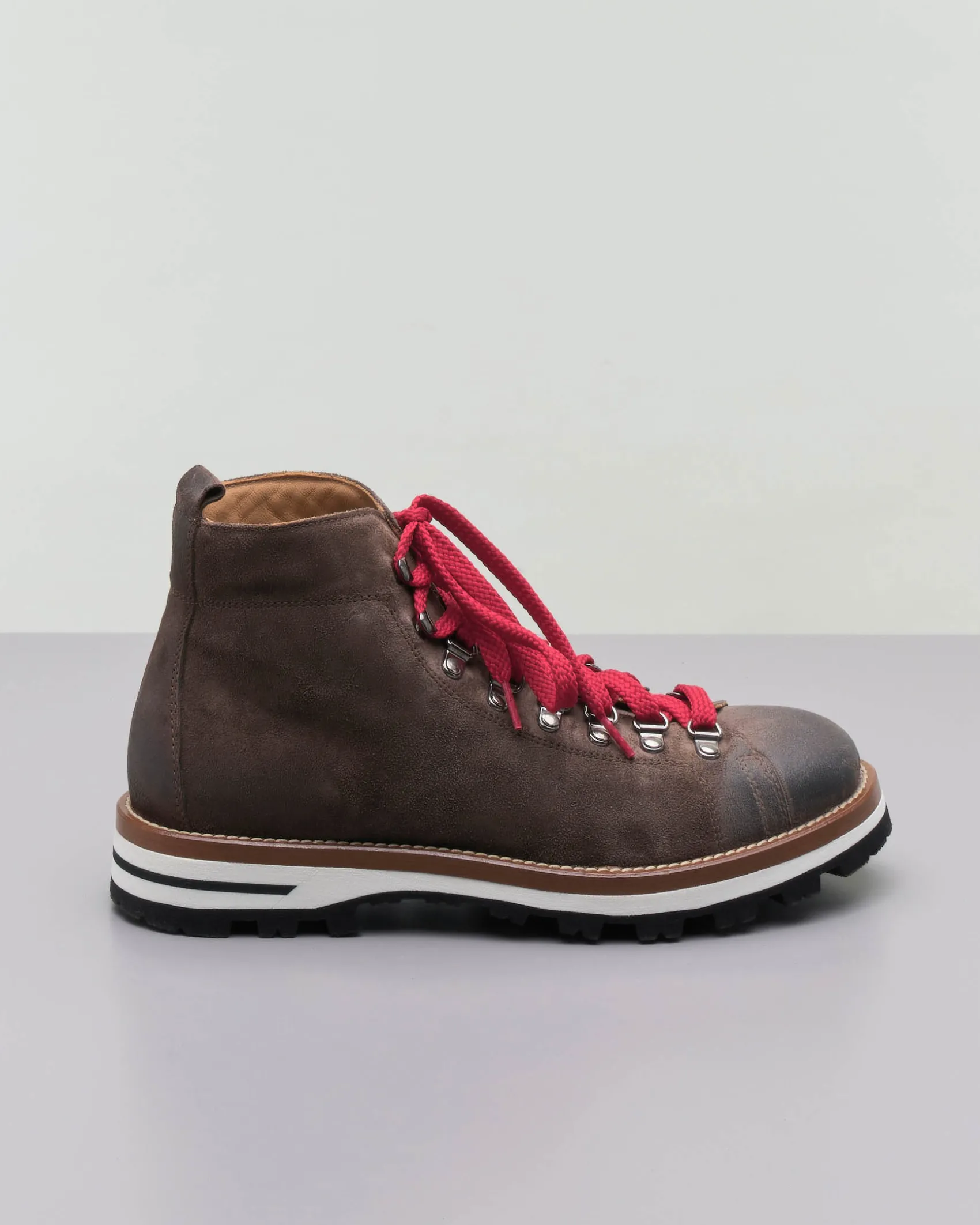 Pedula Mon Piz Heritage in pelle scamosciata marrone effetto vintage