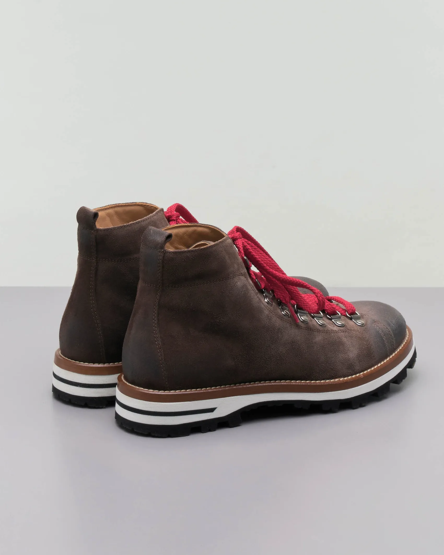 Pedula Mon Piz Heritage in pelle scamosciata marrone effetto vintage
