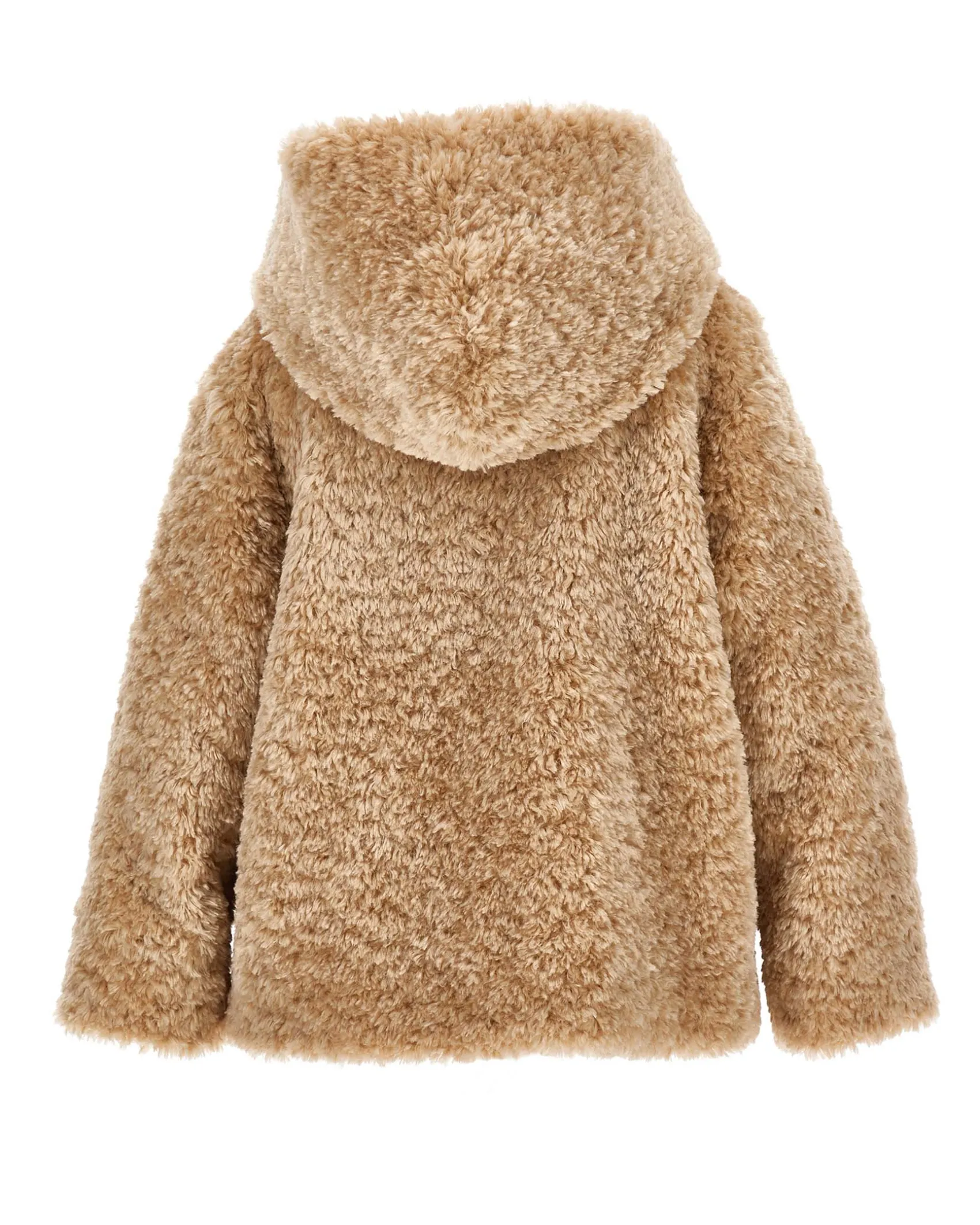Pelliccia Monnalisa beige con cappuccio