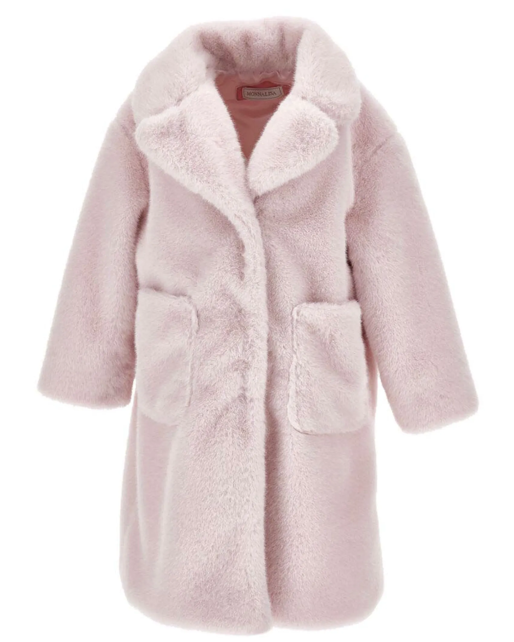 Pelliccia Monnalisa rosa con maxi tasche