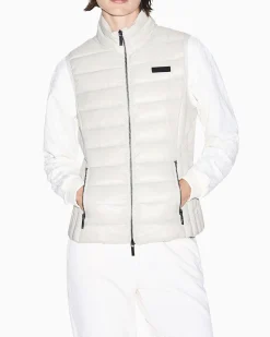 Piumino Armani Exchange bianco con imbottitura in piumino d'anatra