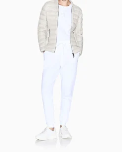 Piumino Armani Exchange beige con imbottitura in piumino d'anatra bianca