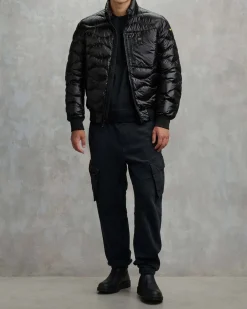 Piumino bomber Daniel Blauer nero con trapuntatura ad onde