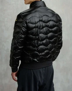Piumino bomber Daniel Blauer nero con trapuntatura ad onde