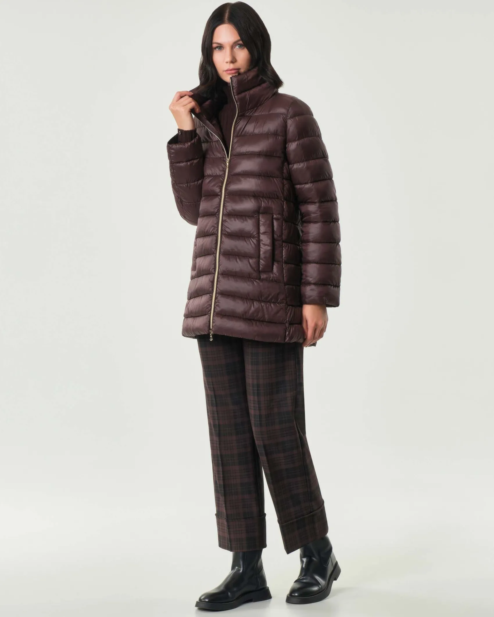 Piumino bordeaux Emme Marella con collo alto