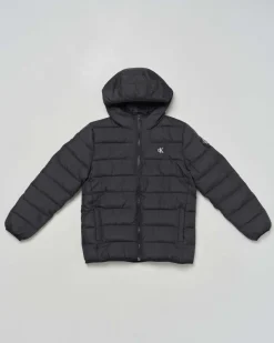 Piumino Calvin Klein nero trapuntato con cappuccio