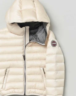 Piumino Colmar avorio in nylon imbottito e trapuntato con cappuccio