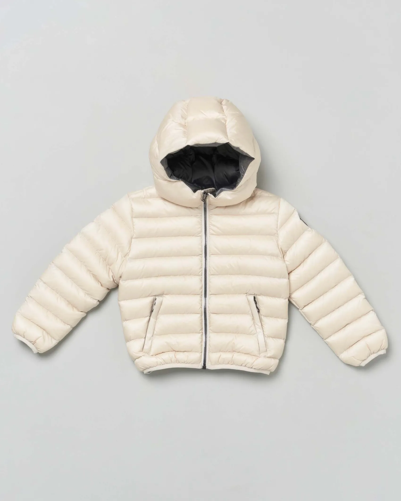 Piumino Colmar avorio in nylon imbottito e trapuntato con cappuccio