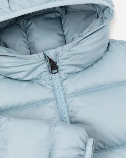 Piumino Colmar in nylon azzurro imbottito con cappuccio