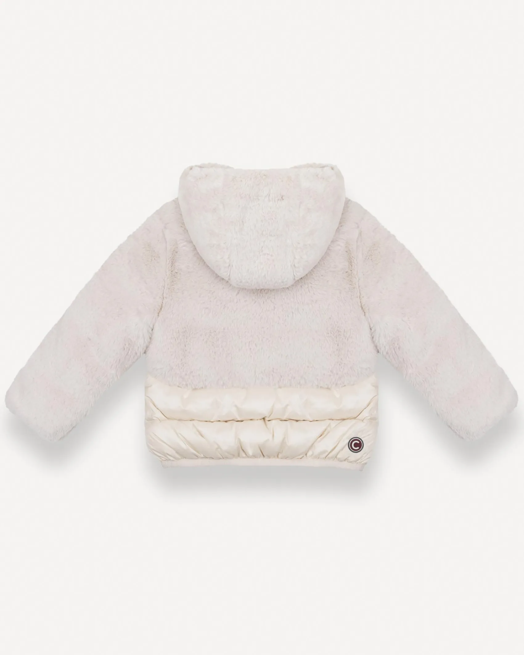 Piumino Colmar in nylon avorio imbottito con cappuccio e pelliccia