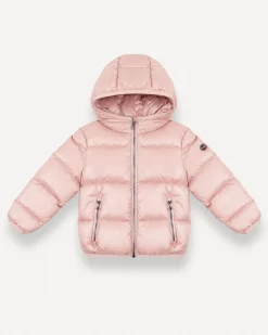 Piumino Colmar in nylon rosa imbottito con cappuccio