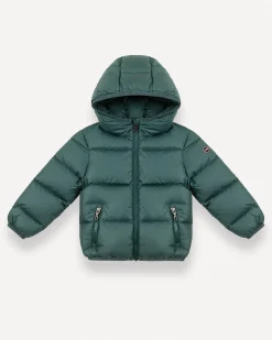 Piumino Colmar in nylon verde imbottito con cappuccio