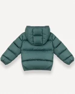 Piumino Colmar in nylon verde imbottito con cappuccio
