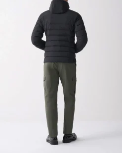 Piumino Colmar Originals nero in nylon stretch con pettorina e cappuccio staccabile