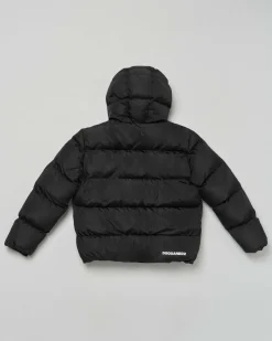 Piumino Dsquared2 nero in nylon opaco con cappuccio