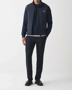 Piumino gilet Colmar Originals blu in nylon crinkle imbottito in piuma