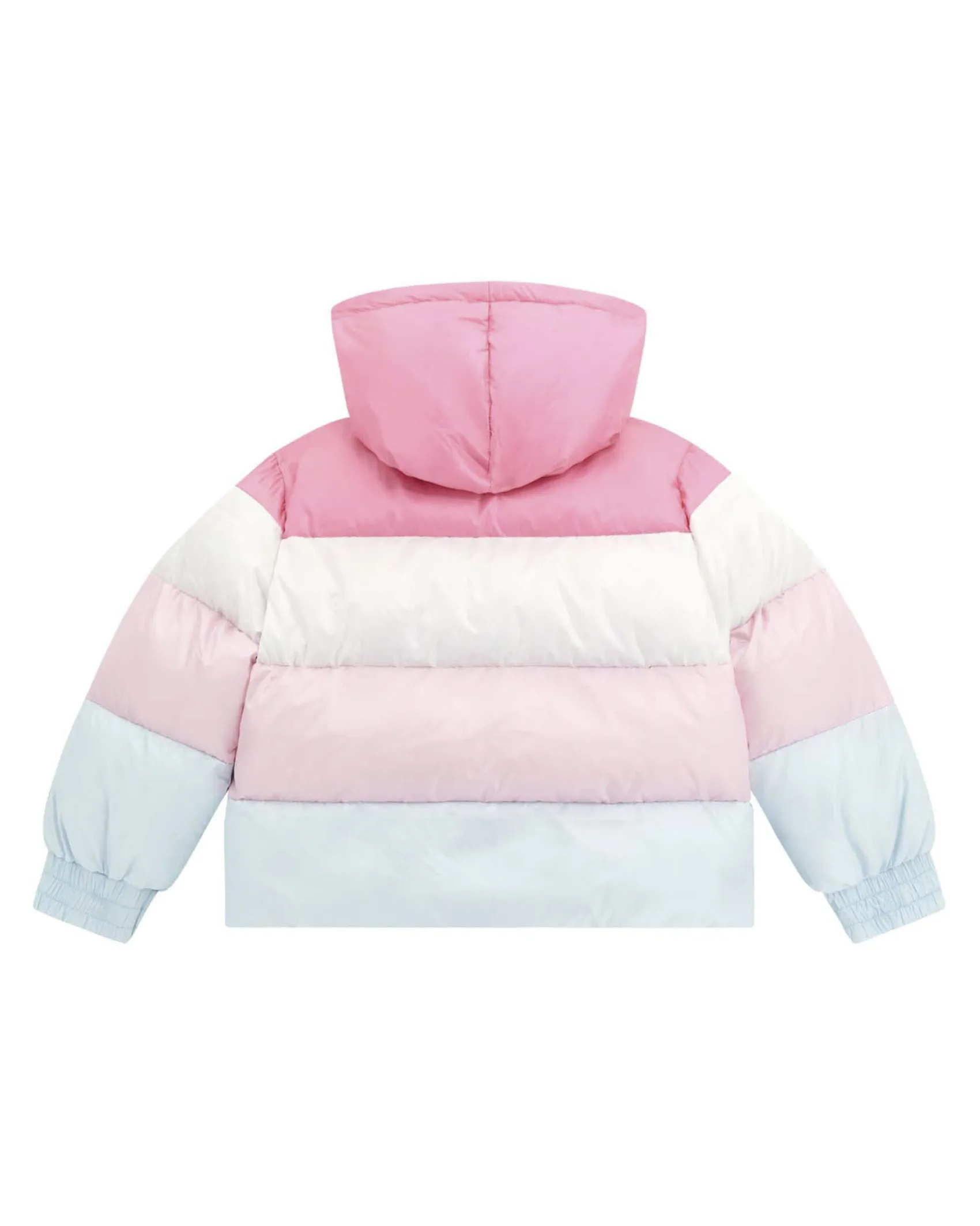 Piumino Guess a righe colori pastello con cappuccio
