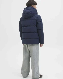 Piumino Jack & Jones blu imbottito con cappuccio