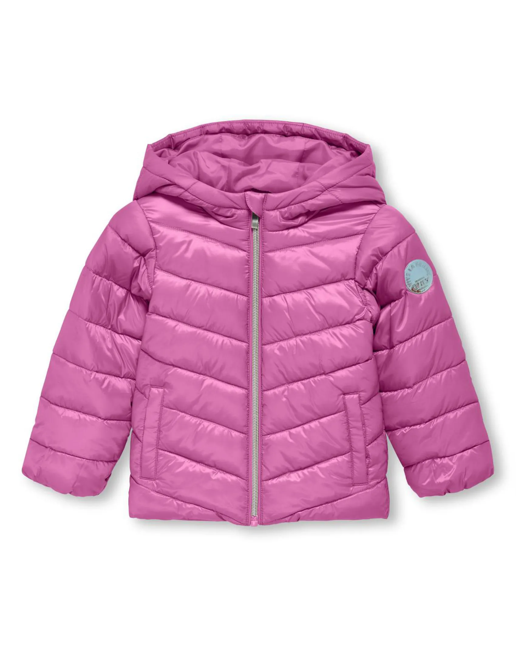 Piumino Kids Only fucsia trapuntato con cappuccio e cerniera