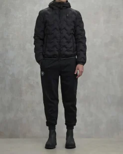 Piumino Piery Blauer nero con cappuccio fisso e trapuntatura spinata effetto 3D laserato