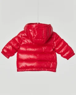 Piumino Polo Ralph Lauren rosso con cappuccio staccabile e doppia chiusura zip e bottoni