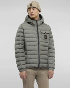 Piumino Refrigiwear Hunter Jacket verde salvia con cappuccio