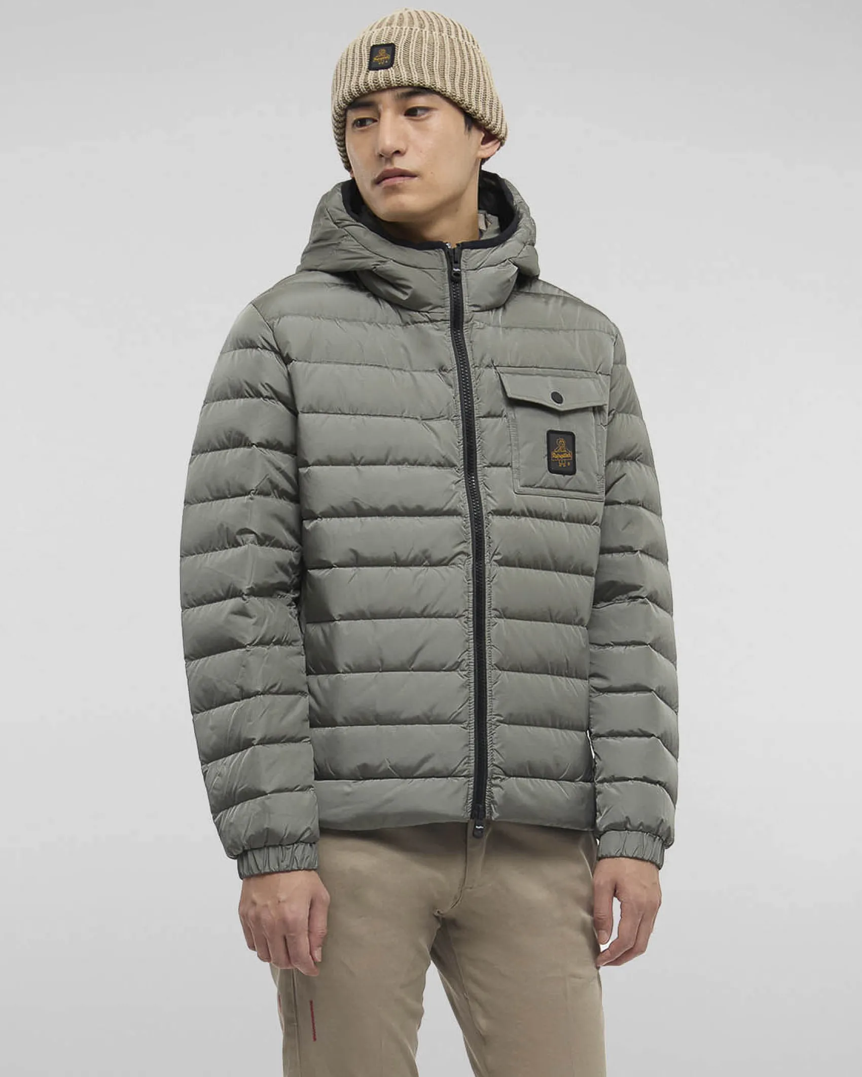 Piumino Refrigiwear Hunter Jacket verde salvia con cappuccio