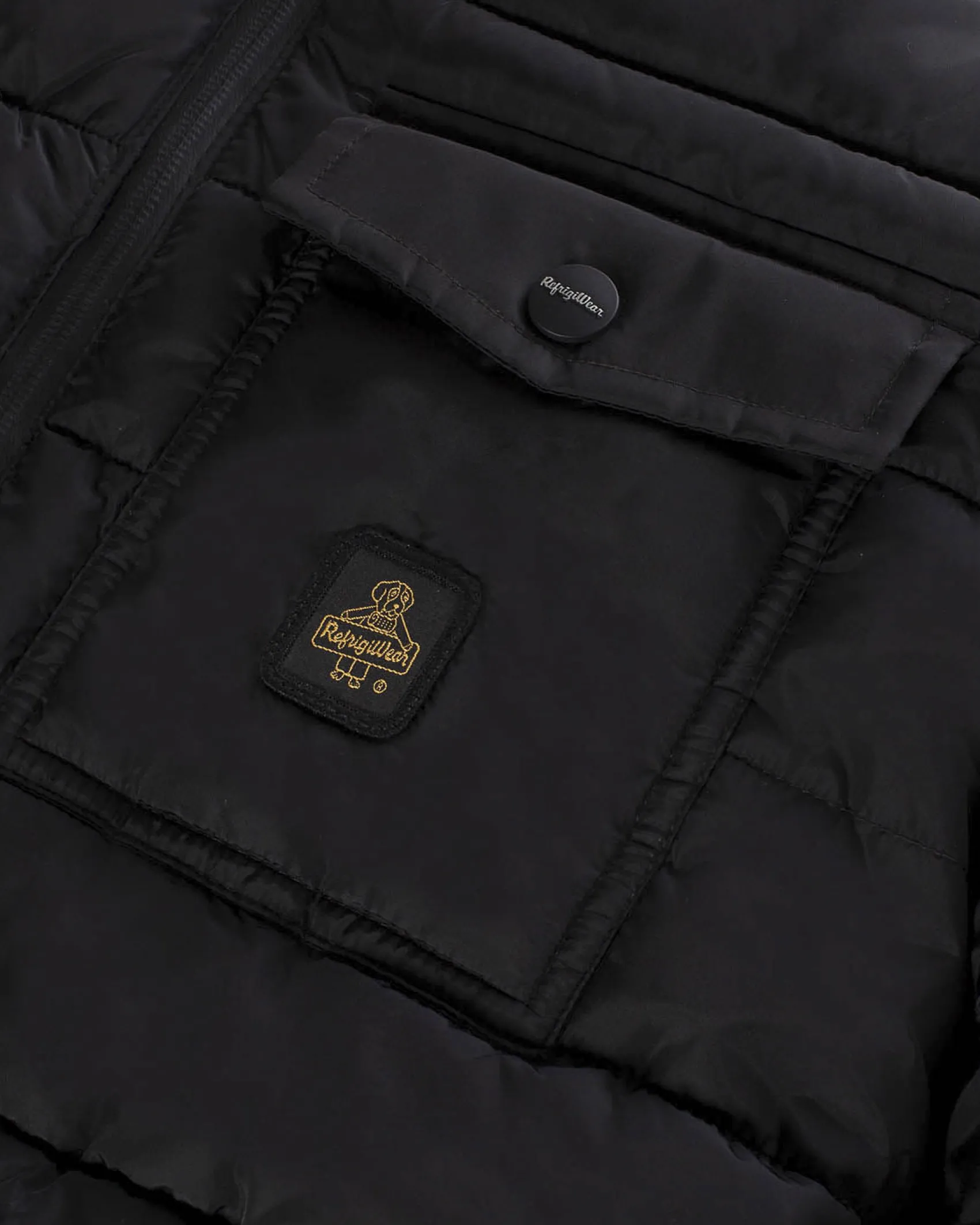 Piumino Refrigiwear Josh Jacket nero con cappuccio