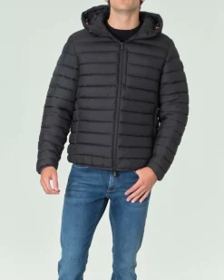 Piumino Save the duck nero opaco imbottito in Plumtech® con cappuccio fisso