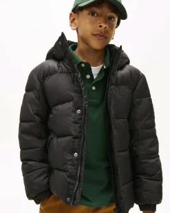 Piumino Tommy Hilfiger in nylon nero con cappuccio