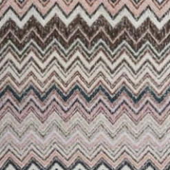 Plaids Forest in misto lana e cotone a fantasia chevron nelle nuance dell'arancio