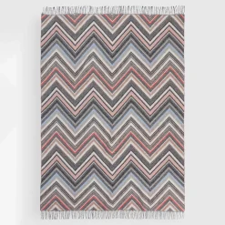 Plaids in misto lana a fantasia chevron multicolor