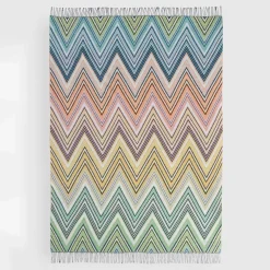 Plaids Plume in misto lana a fantasia chevron multicolor