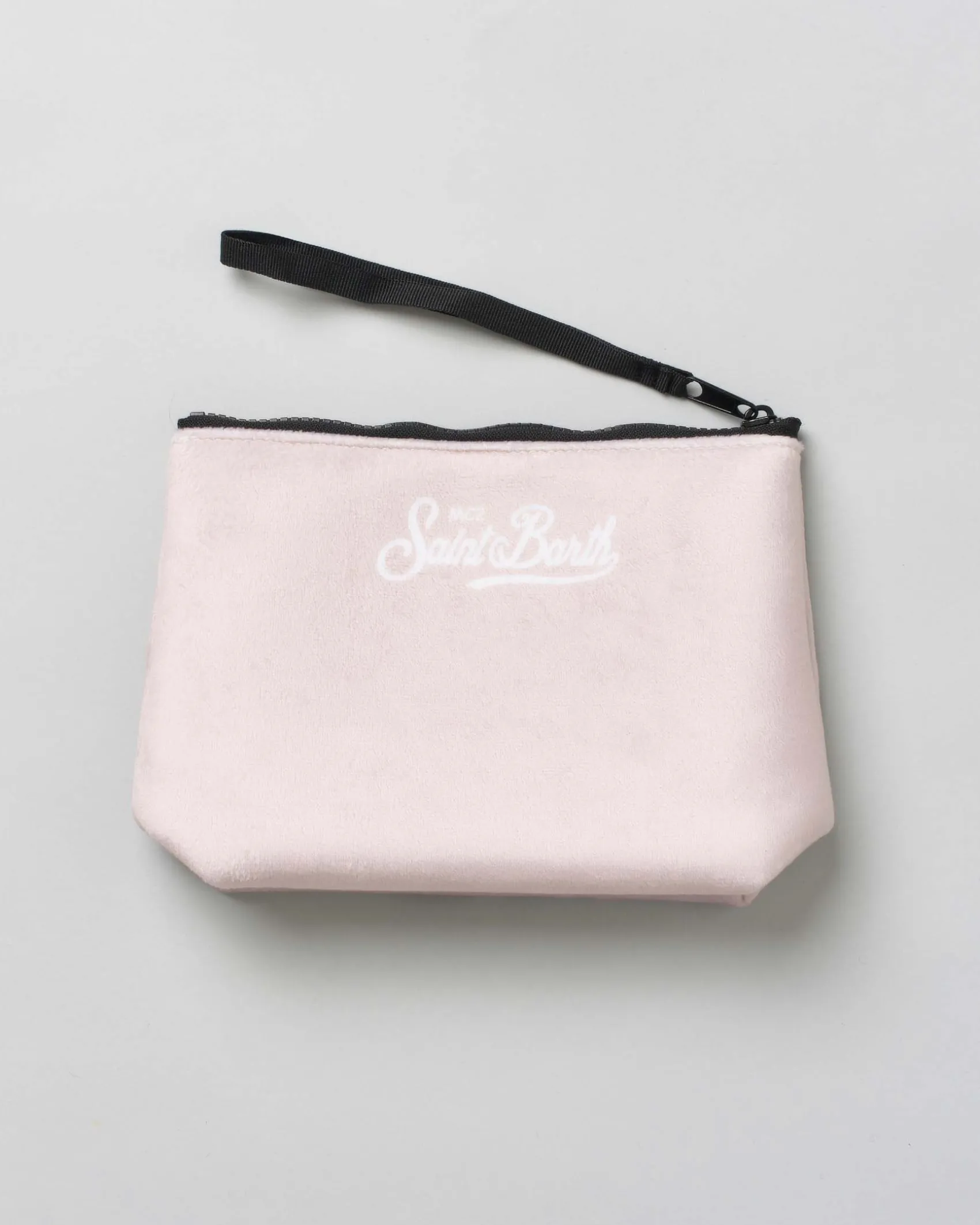 Pochette Aline beige in tessuto effetto lana con grafica Topolino a St. Moritz