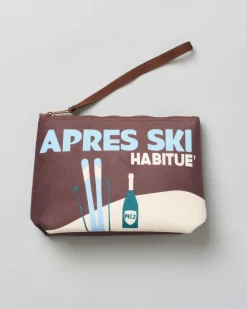 Pochette Aline marrone in tessuto effetto lana con stampa grafica Apres Ski Habituè
