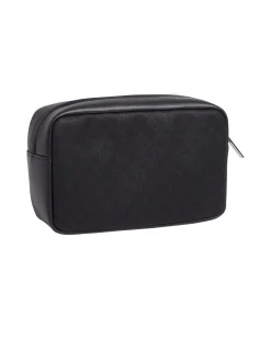 Pochette Calvin Klein Jeans nera in similpelle con logo all over