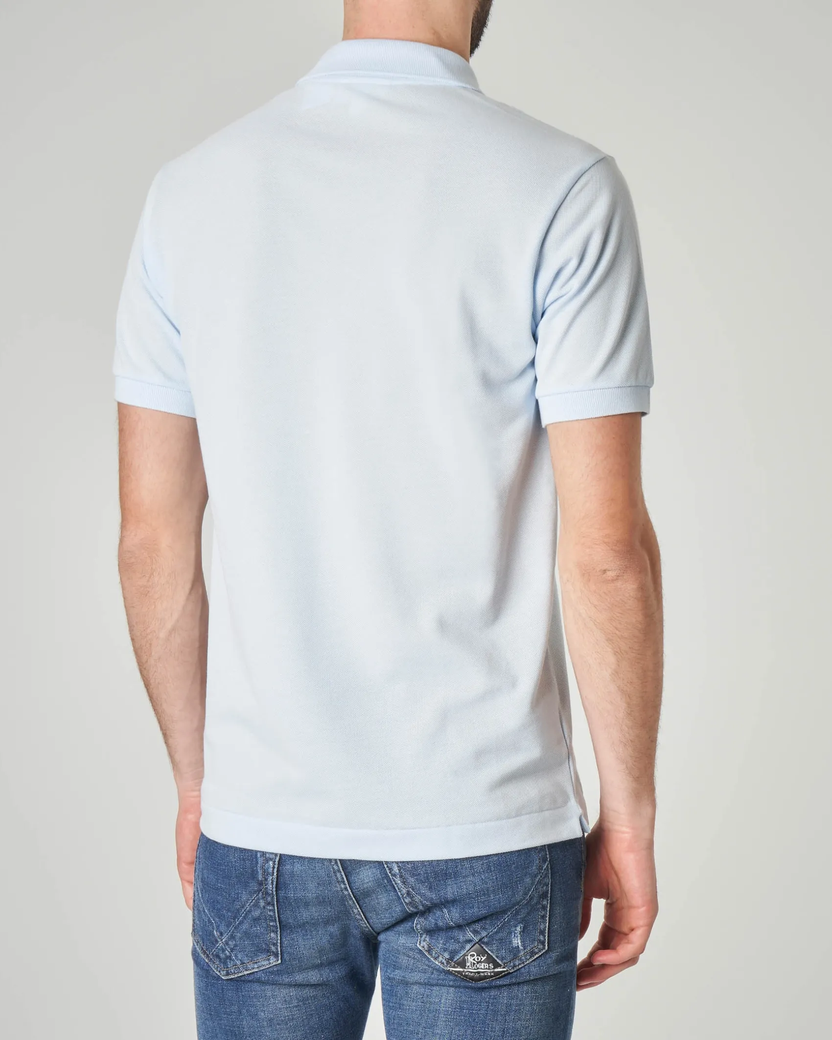 Polo azzurra classic fit L.12.12 in petit piqué