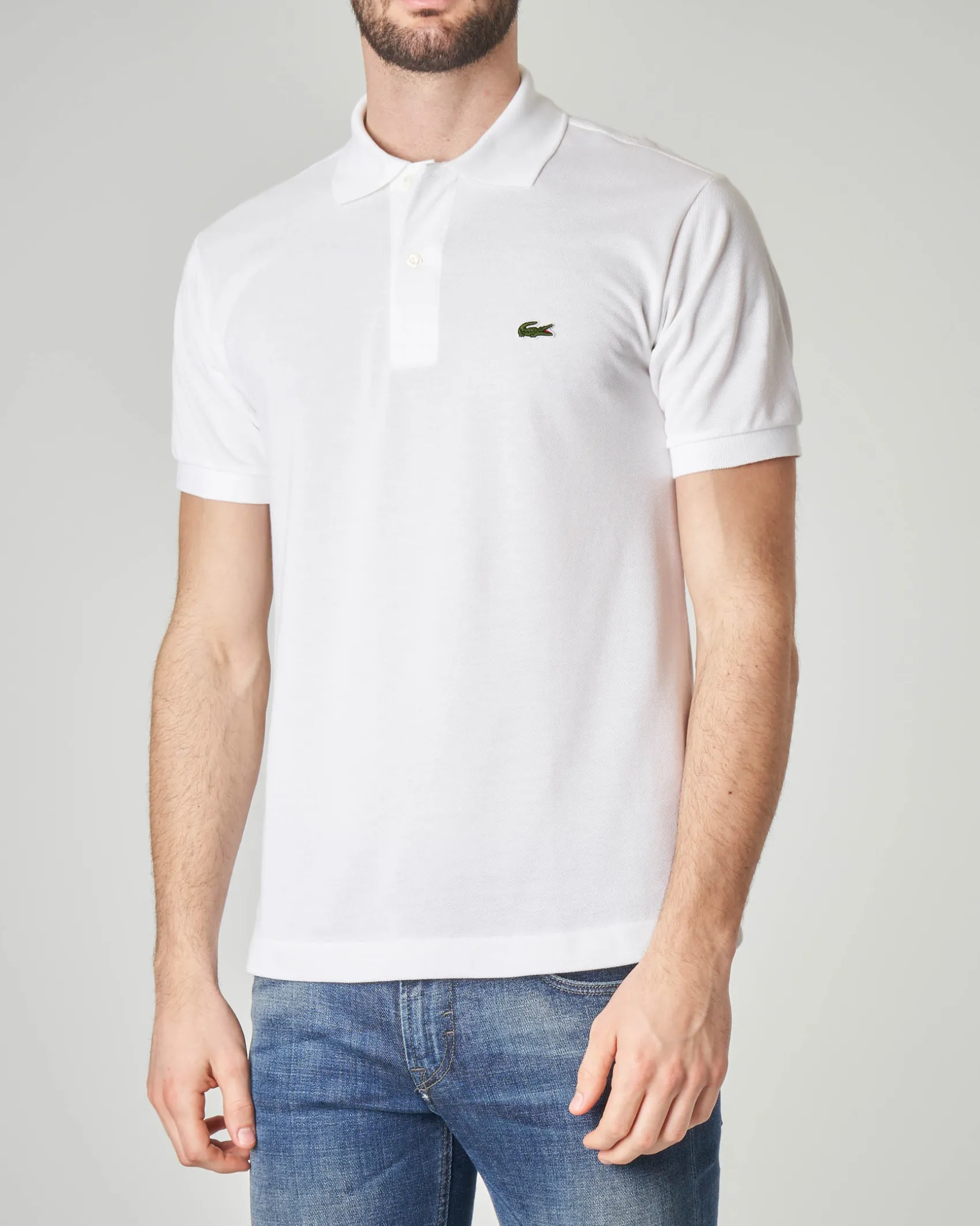 Polo bianca classic fit L.12.12 in petit piqué