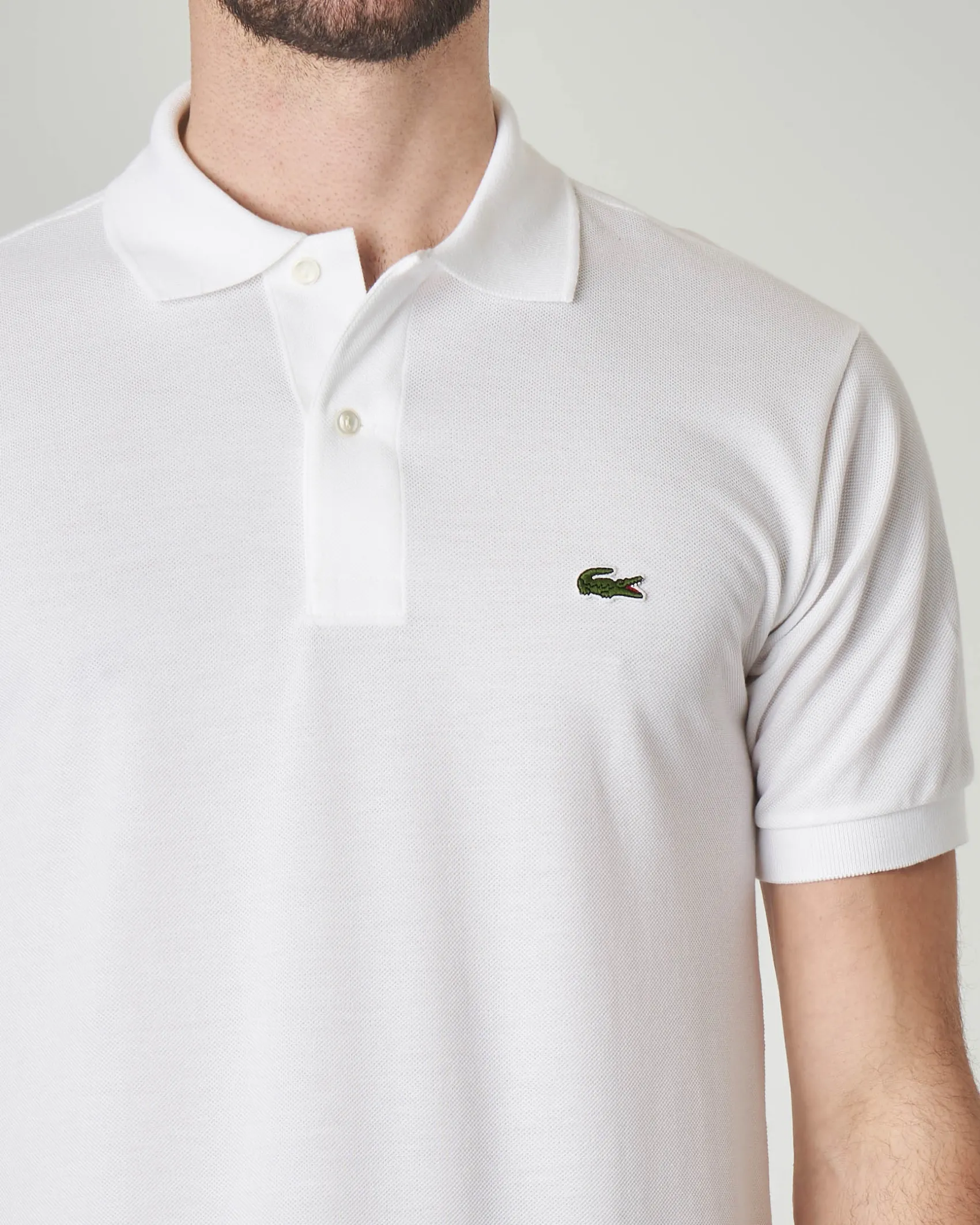 Polo bianca classic fit L.12.12 in petit piqué