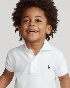 Polo bianca Ralph Lauren mezza manica in piquè con logo pony ricamato