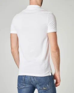 Polo bianca slim fit PH4012 in petit piqué