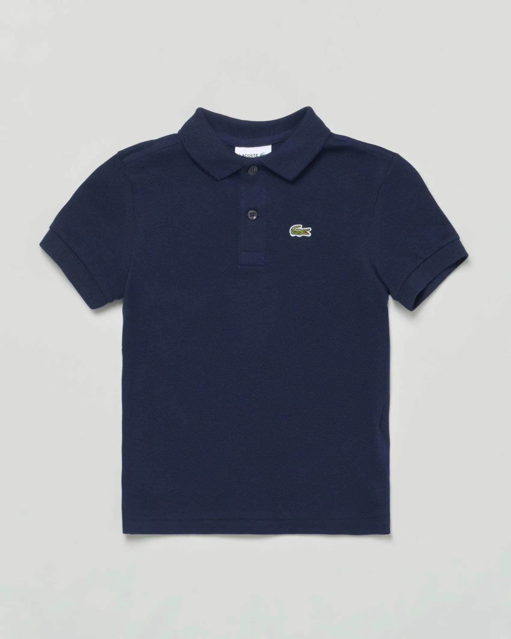 Polo Lacoste blu piqué di puro cotone