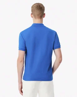 Polo Lacoste blu royal classic fit L.12.12 in petit piqué