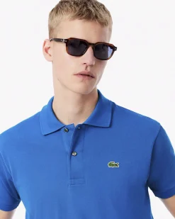 Polo Lacoste blu royal classic fit L.12.12 in petit piqué