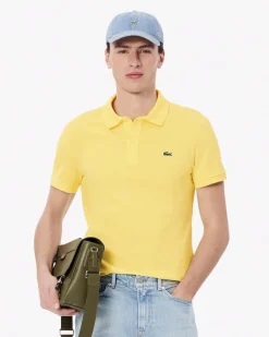 Polo Lacoste gialla slim fit PH4012 in petit piqué